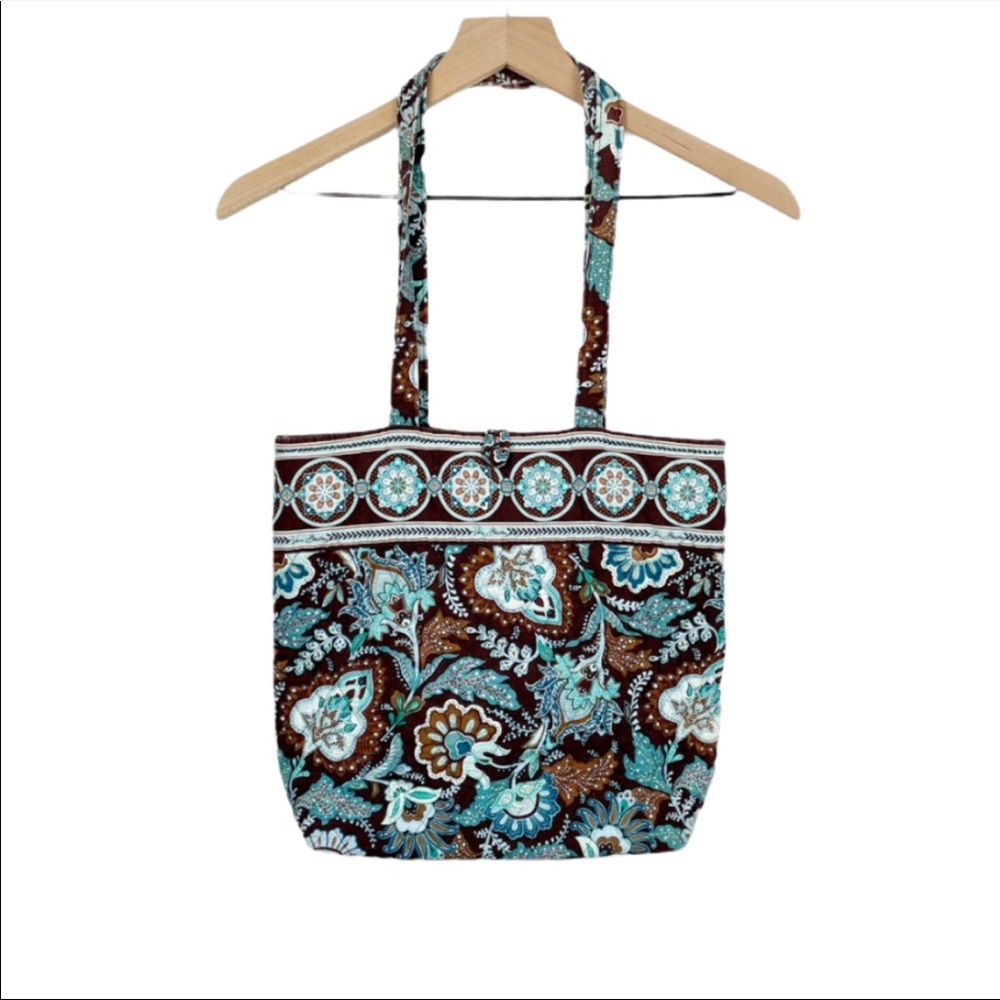 Vera Bradley Java Blue Large Shoulder Tote Bag